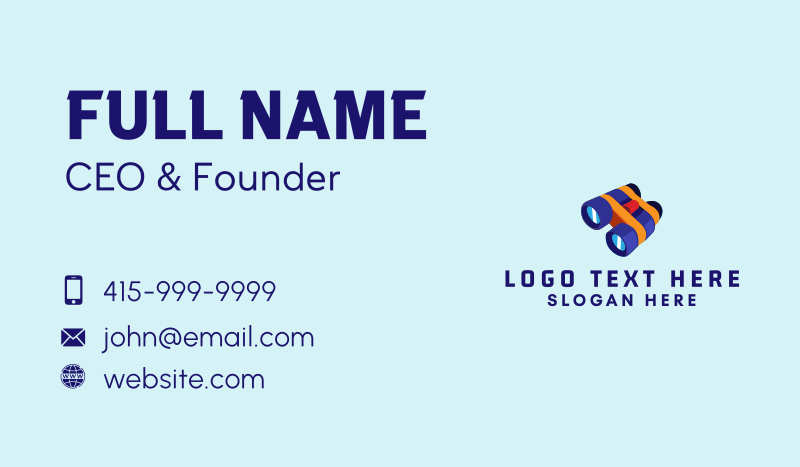 Colorful Binoculars Business Card